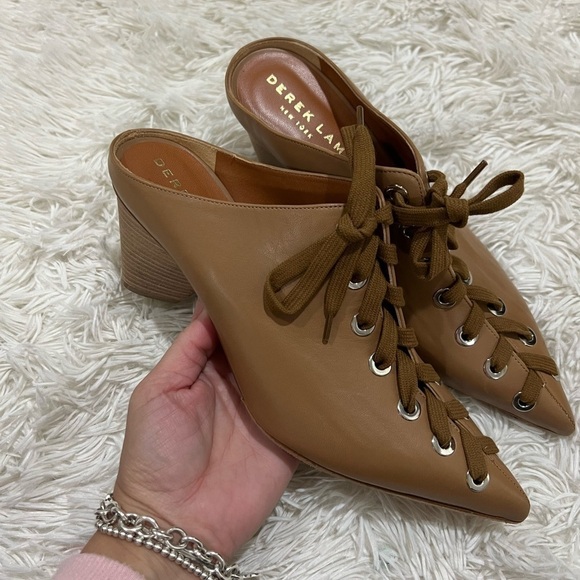 Derek Lam New York Nova Lace-up Leather Mules - Size 39 - US 8.5 - Picture 1 of 10